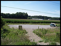 parking lot at Burlington access site