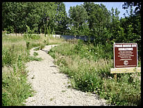 hill at start of path to river at Burlington