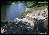 sewer overflow pipe at Foster Park