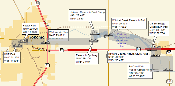 Wildcat Creek North Fork access points in Upper Valley